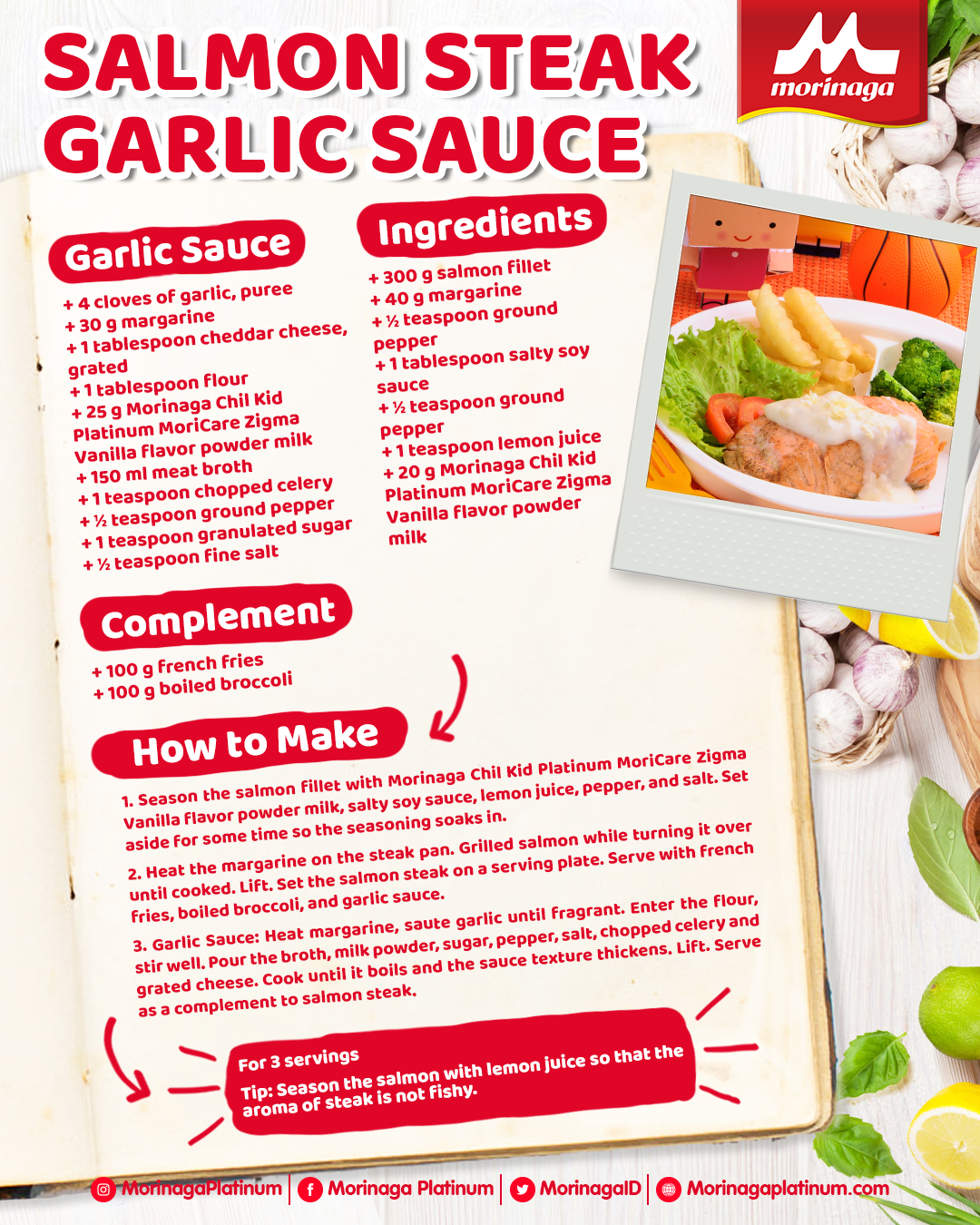 Salmon Steak Garlic Sauce